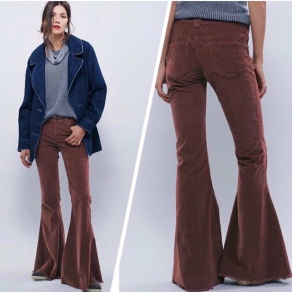 Free People Super Flare Corduroy Jeans, 25 - Picture 1 of 6